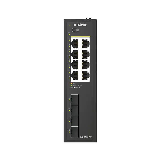 D-Link DIS-210G-12P 12-Port Industrial Smart Managed Switch