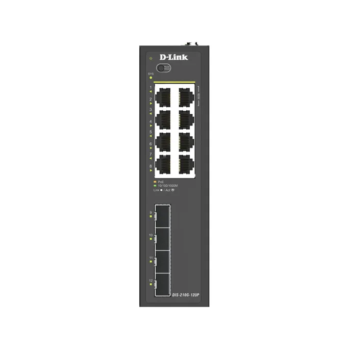 D-Link DIS-210G-12UP 12-Port Industrial Smart Managed Switch