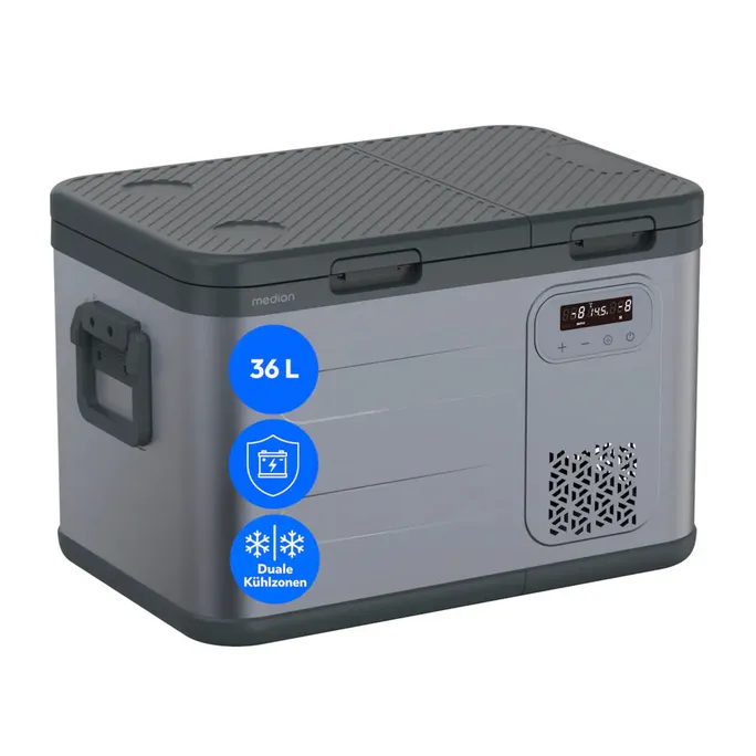 Medion MD370026 CC35D Kompressor Doppelzonen-Kühlbox 36l (29L+7l)  Kapazität grau