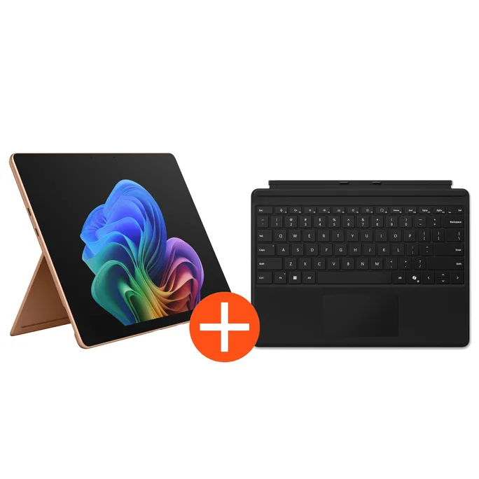 Microsoft Surface Pro 13" (12. Edition) Touch Dune Snapdragon X2 Elite 16GB/512GB SSD Win11 EP2-65180 inkl. MS Pro Keyboard mit Copilot-Taste schwarz