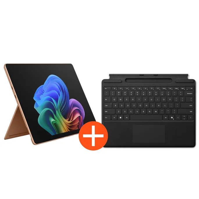 Microsoft Surface Pro 13" (12. Edition) Touch Dune Snapdragon X2 Plus 24GB/512GB SSD Win11 EP2-73349 inkl. MS Pro Keyboard mit Stiftaufbewahrung schwarz