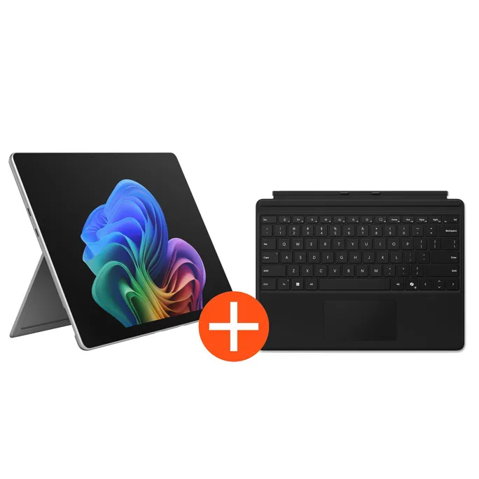 Microsoft Surface Pro 13" (12. Edition) Touch Platin Snapdragon X2 Plus 16GB/256GB SSD Win11 EP2-66388 inkl. MS Pro Keyboard mit Copilot-Taste schwarz