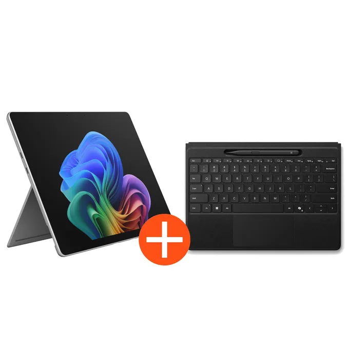Microsoft Surface Pro 13" (12. Edition) Touch Platin Snapdragon X2 Elite 16GB/1TB SSD Win11 EP2-65068 inkl. MS Pro Flex Keyboard +Slim Pen schwarz