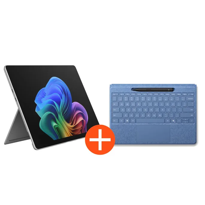 Microsoft Surface Pro 13" (12. Edition) Touch Platin Snapdragon X2 Plus 16GB/256GB SSD Win11 EP2-66388 inkl. MS Pro Flex Keyboard +Slim Pen saphir
