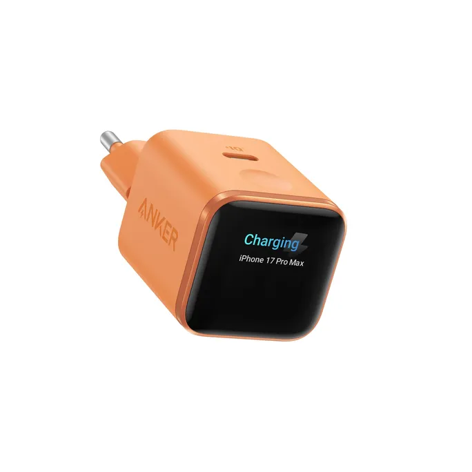 Anker Nano Ladegerät (45W, Smart Display) ActiveShield 5.0, GaN, Orange
