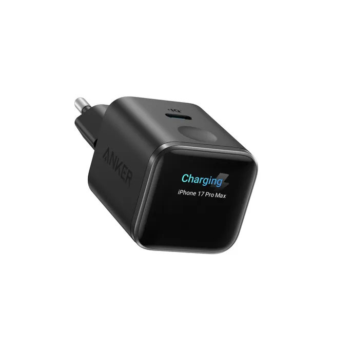 Anker Nano Ladegerät (45W, Smart Display) ActiveShield 5.0, GaN, Steinschwarz