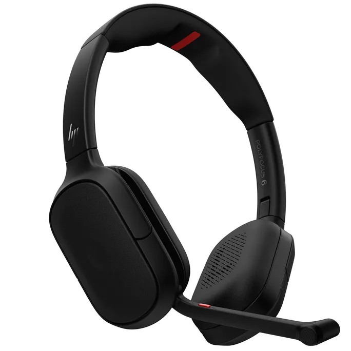 HP | Poly Focus 625 Fold Stereo-Headset Schwarz, faltbar, kabellos, Bluetooth, USB-C, ANC, Over-Ear-/ On-Ear-Kopfhörer (wechselbar)