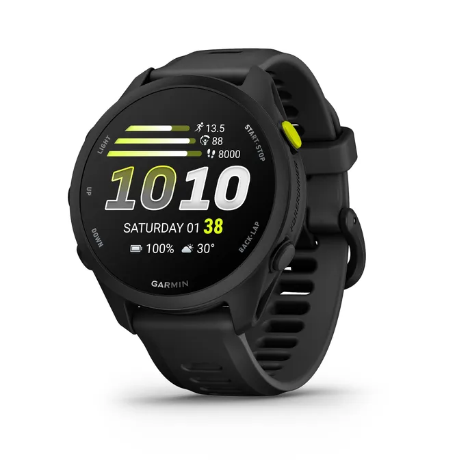Garmin Forerunner® 70 Schwarz mit Schnellwechsel-Silikon-Armband 20 mm