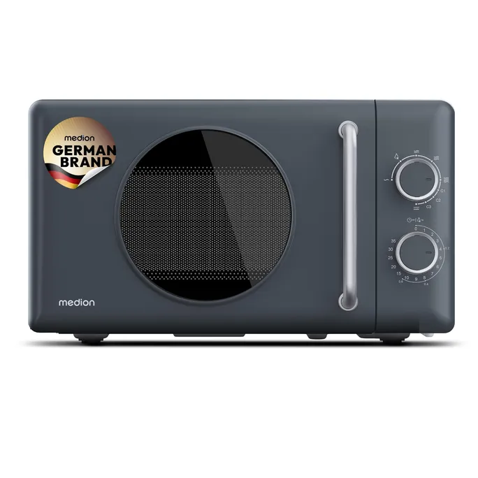 Medion MD100119 Retro Mikrowelle grau 800W 20L