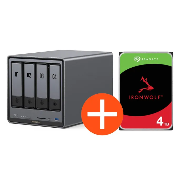 UGREEN NASync DXP4800 Plus NAS System 4-Bay 4TB inkl. 1x Seagate IronWolf ST4000VN006 4 TB