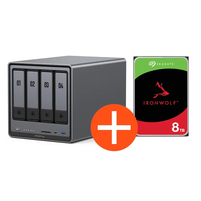 UGREEN NASync DXP4800 Plus NAS System 4-Bay 8TB inkl. 1x Seagate IronWolf ST8000VN004 8 TB