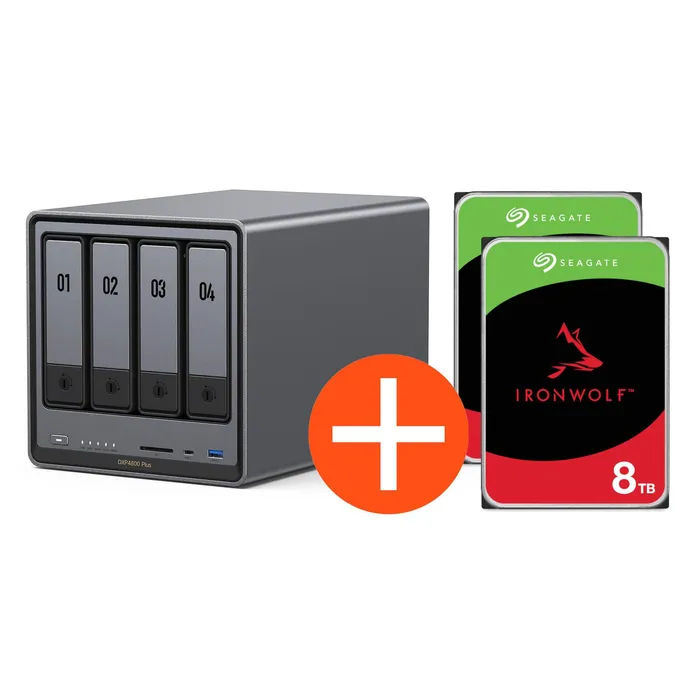 UGREEN NASync DXP4800 Plus NAS System 4-Bay 16TB inkl. 2x Seagate IronWolf ST8000VN004 8 TB