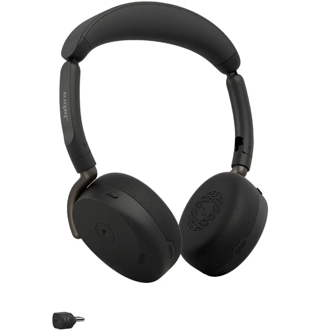Jabra Evolve3 65 Flex MS Schwarz Kabelloses Bluetooth-Headset, USB-C Dongle, ANC, faltbar, Microsoft Teams zertifiziert