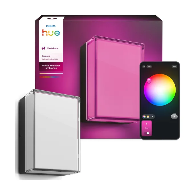 Philips Hue WACA Scenova Wandleuchte Rechteckig schwarz
