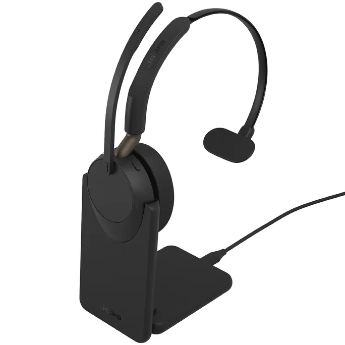 Jabra Evolve3 65 Mono UC Schwarz Kabelloses Bluetooth-Headset, USB-C Dongle und Ladestation, ANC, UC-zertifiziert