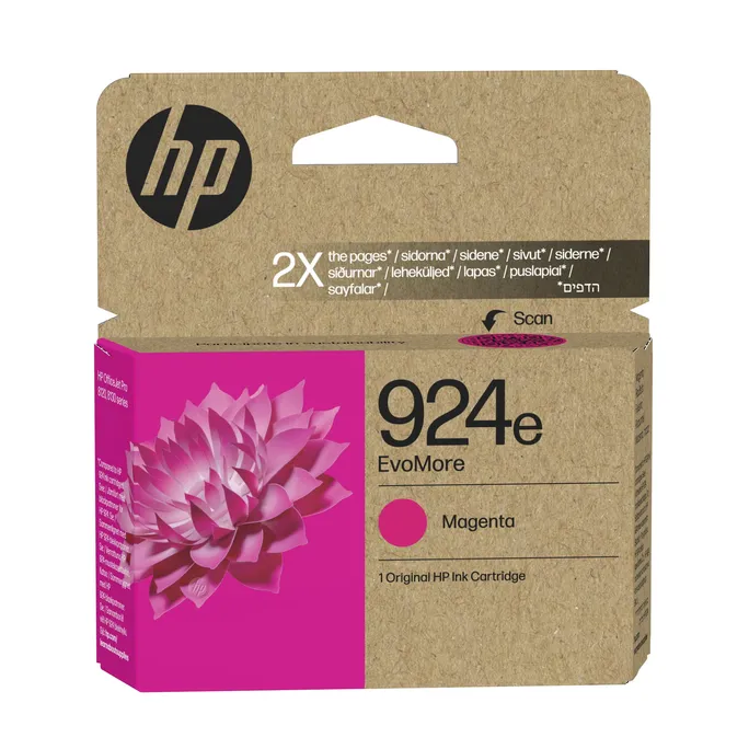 HP Original 924e EvoMore Druckerpatrone Magenta (4K0U8NE#LS1) für ca. 800 Seiten Instant Ink