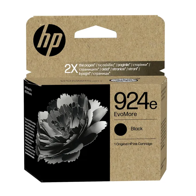 HP Original 924e EvoMore Druckerpatrone Schwarz (4K0V0NE#LS1) für ca. 1000 Seiten Instant Ink