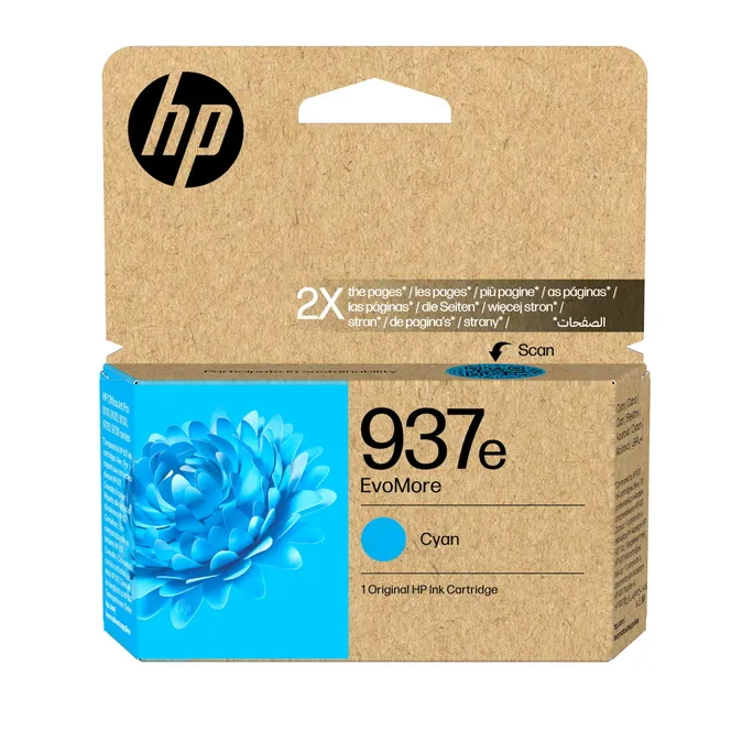 HP Original 937e EvoMore Druckerpatrone Cyan  (4S6W6NE#LS1) für ca. 1650 Seiten Instant Ink