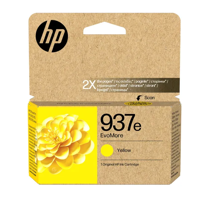HP Original 937e EvoMore Druckerpatrone Gelb (4S6W8NE#LS1) für ca. 1650 Seiten Instant Ink