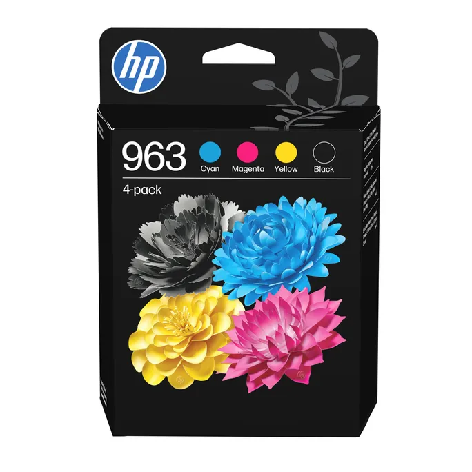 HP Original 963 Druckerpatrone CMYK (6ZC70AE#LS1) für ca. 1700 Seiten Instant Ink