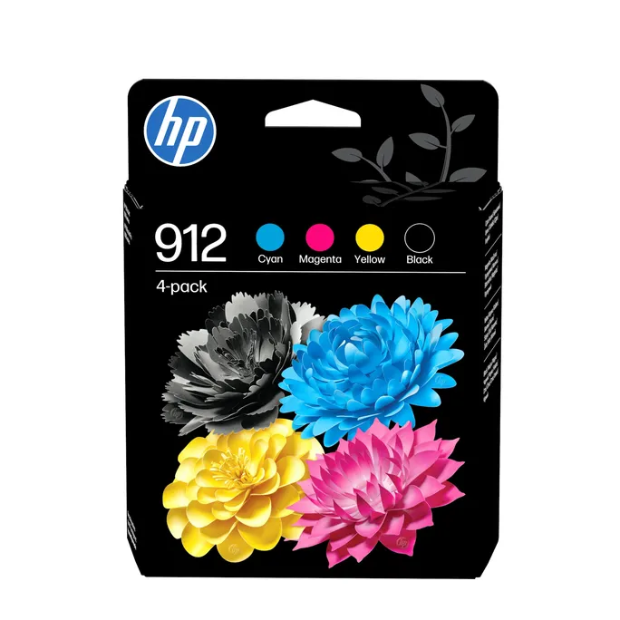 HP Original 912 Druckerpatrone CYMK (6ZC74AE#LS1) für ca. 565 Seiten Instant Ink