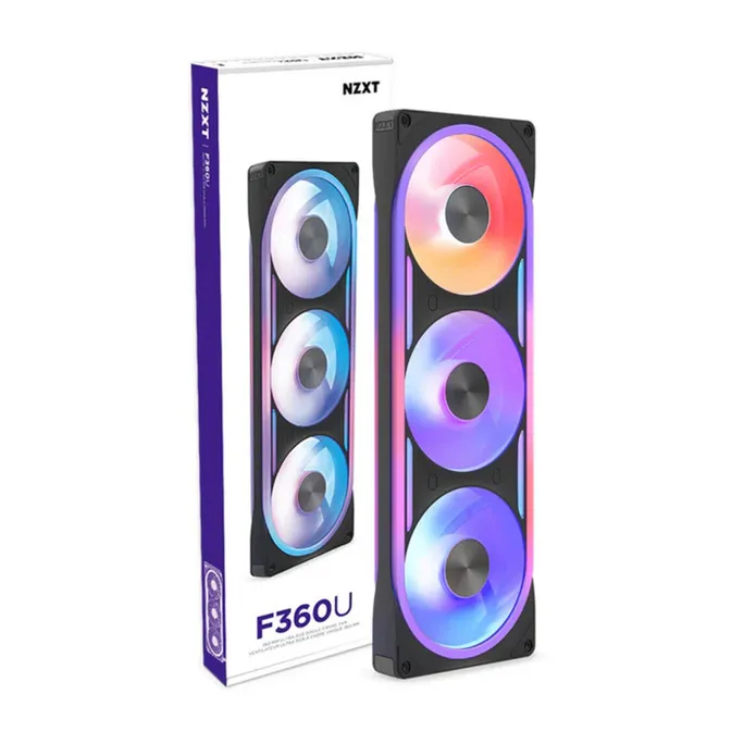 NZXT F360U Ultra RGB Gehäuselüfter 360mm Schwarz