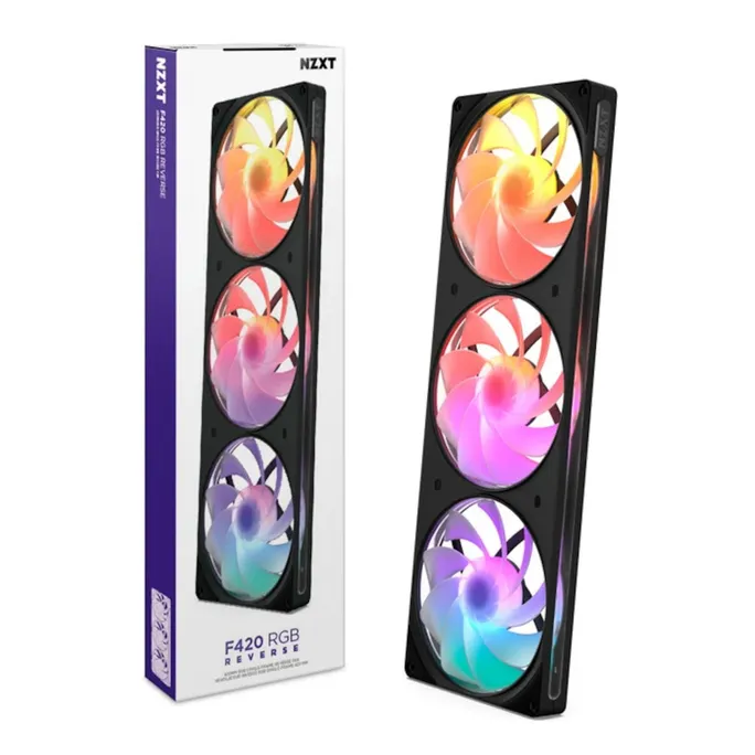NZXT F420 RGB Reverse Gehäuselüfter 420mm Schwarz