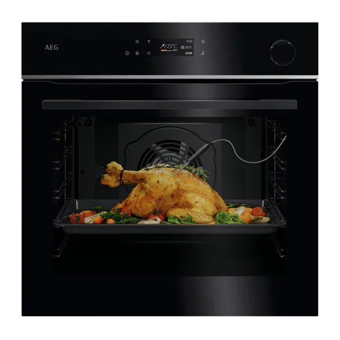 AEG 7000 MealAssist TR7PB63ZSB Einbaubackofen, 72 l Volumen, bis 300 °C, Dampffunktion