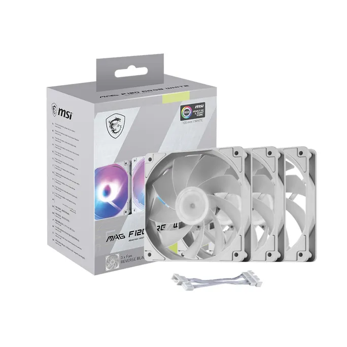 MSI MAG F120 ARGB Reverse 120mm Lüfter weiß 3er Pack