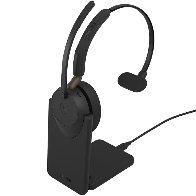 Jabra Evolve3 65 Mono MS Schwarz Kabelloses Bluetooth-Headset, USB-C Dongle und Ladestation, ANC, Microsoft Teams zertifiziert