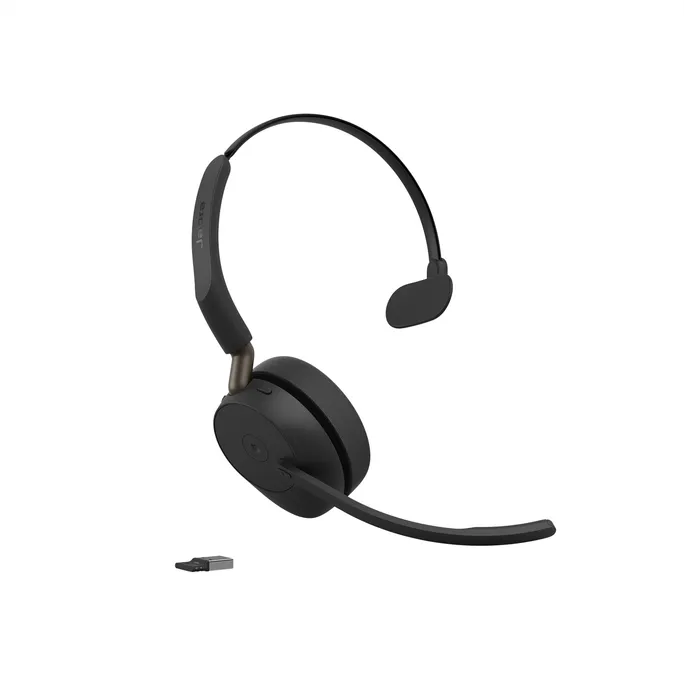 Jabra Evolve3 65 Mono MS Schwarz Kabelloses Bluetooth-Headset, USB-A Dongle, ANC, Microsoft Teams zertifiziert
