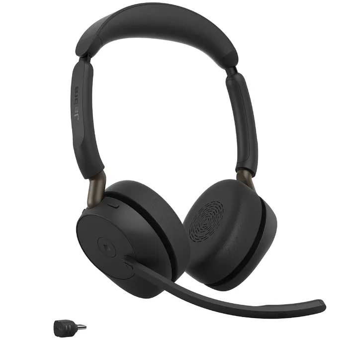 Jabra Evolve3 65 Stereo MS Schwarz Kabelloses Bluetooth-Headset, USB-C Dongle, ANC, Microsoft Teams zertifiziert