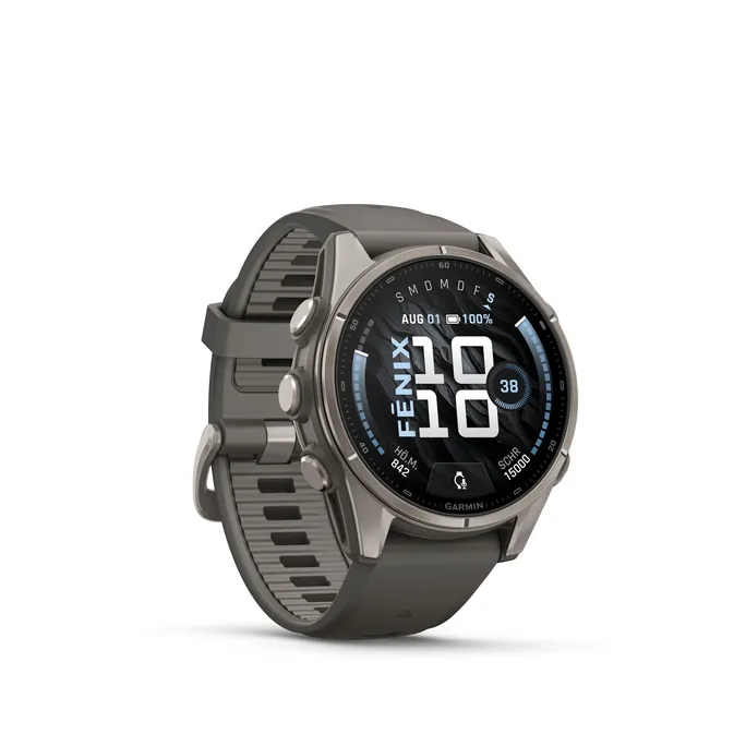 Garmin Fenix 9 - 43 mm, AMOLED Pebble Gray QuickFit®-Silikon-Armband