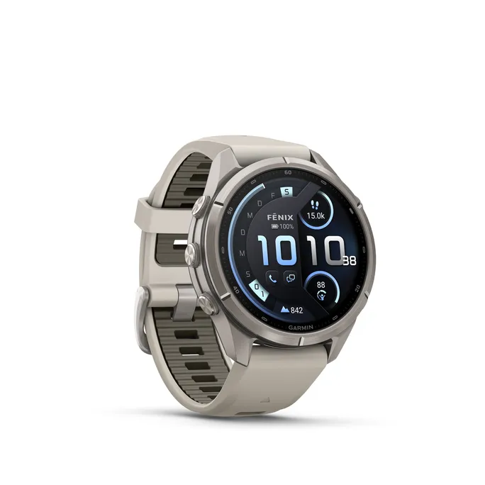 Garmin Fenix 9 Pro - 43 mm, AMOLED LTE Graphit/Schwarz Titan mit QuickFit®-Silikon-Armband