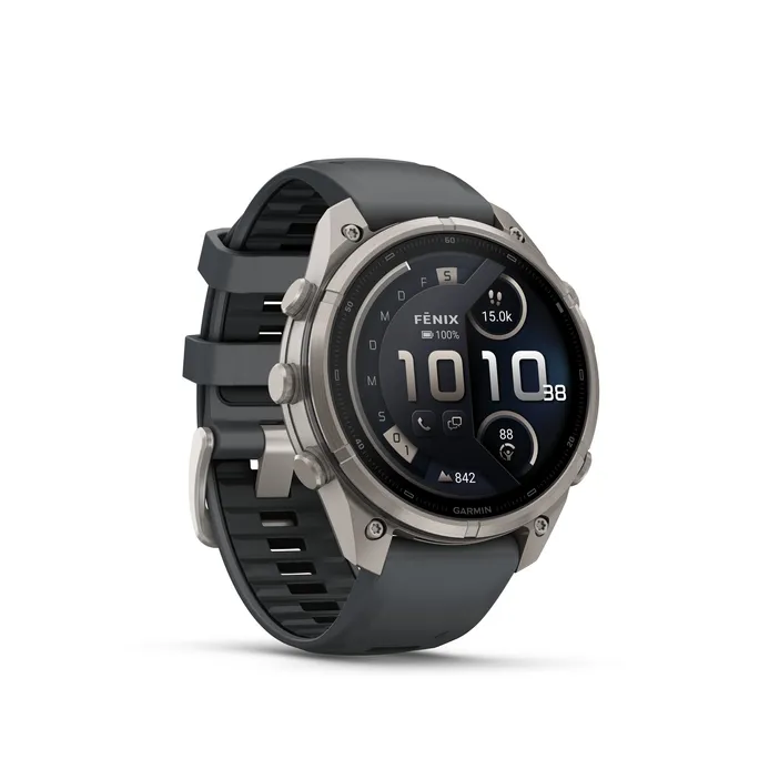 Garmin Fenix 9 Pro - 47 mm, AMOLED LTE Graphit/Schwarz Titan mit QuickFit®-Silikon-Armband