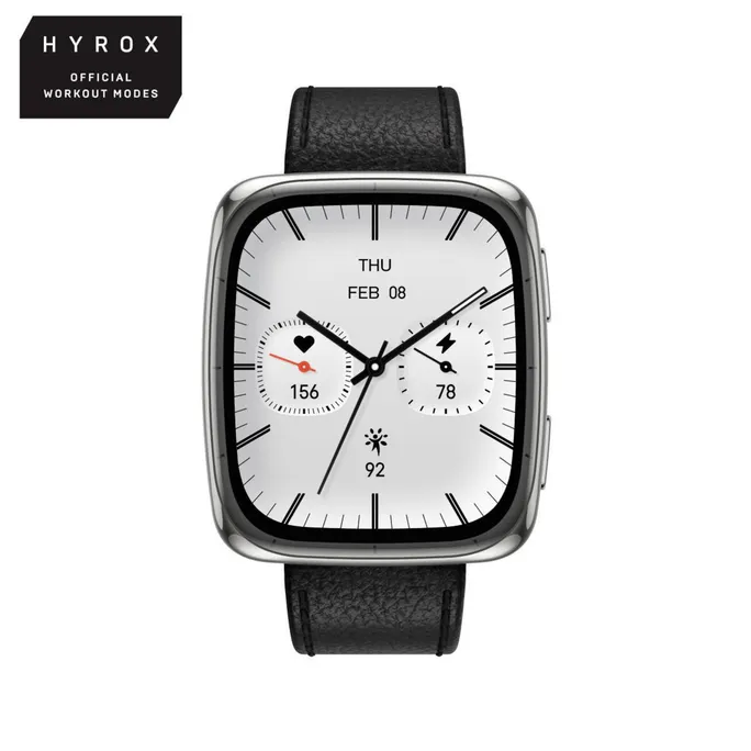Amazfit Active 2 Square 43 mm NFC Smartwatch Black mit AMOLED, Saphirglas, GPS, Offline-Karten und HYROX-Modus