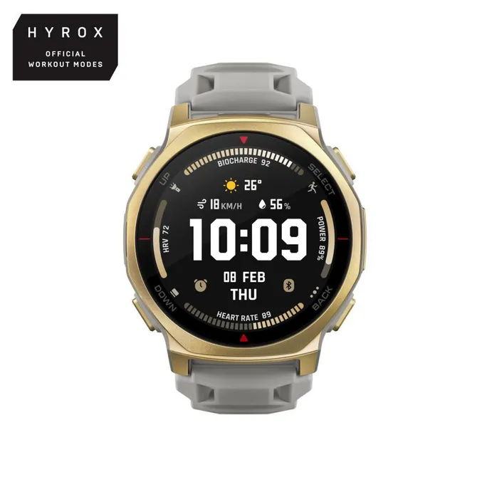 Amazfit T-Rex 3 Pro 44 mm Outdoor-Smartwatch Arctic Gold mit AMOLED, Saphirglas, Dual-Band-GPS, 10 ATM und HYROX-Modus