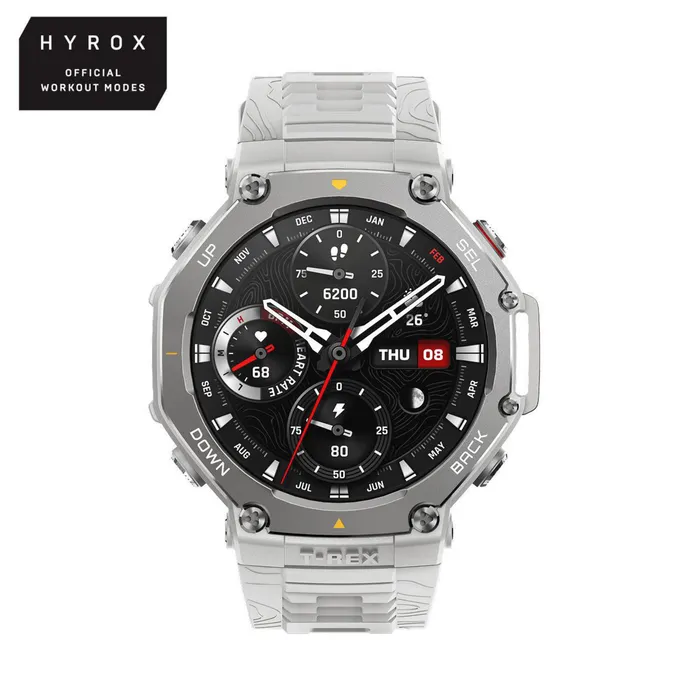 Amazfit T-Rex 3 48,5 mm Outdoor-Smartwatch Haze Gray mit AMOLED, Dual-Band-GPS, Offline-Karten, 10 ATM und HYROX-Modus