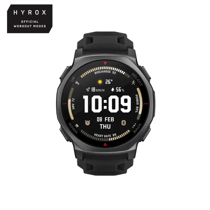 Amazfit T-Rex 3 Pro 44 mm Outdoor-Smartwatch Tactical Black mit AMOLED, Saphirglas, Dual-Band-GPS, 10 ATM und HYROX-Modus