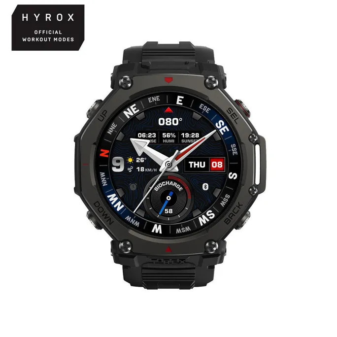 Amazfit T-Rex 3 Pro 48 mm Outdoor-Smartwatch Tactical Black mit AMOLED, Saphirglas, Dual-Band-GPS, 10 ATM und HYROX-Modus