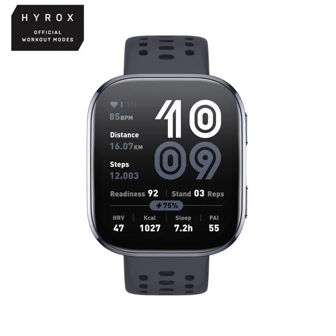 Amazfit Bip 6 46 mm Smartwatch Black mit 1,97 Zoll AMOLED, GPS, Offline-Karten, 5 ATM und HYROX-Modus
