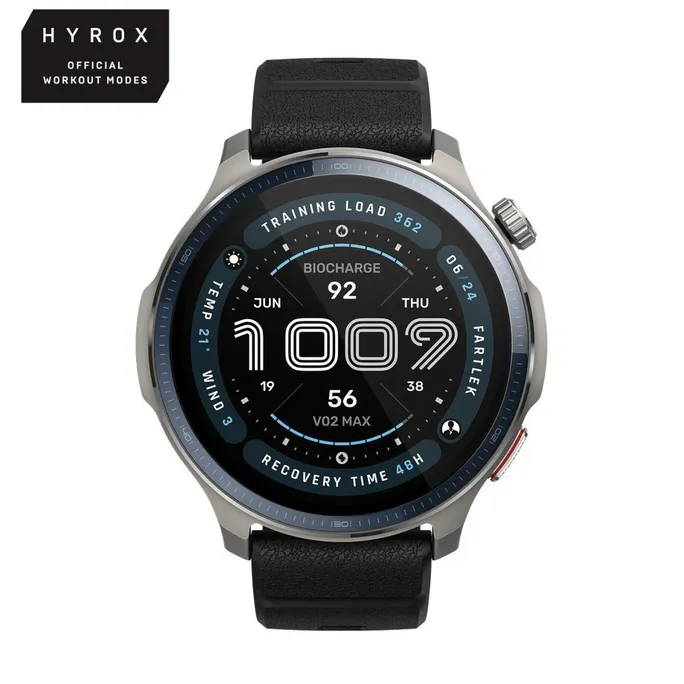 Amazfit Balance 2 47 mm Smartwatch Black mit AMOLED, Saphirglas, Dual-Band-GPS, 10 ATM, Golf- und HYROX-Modus