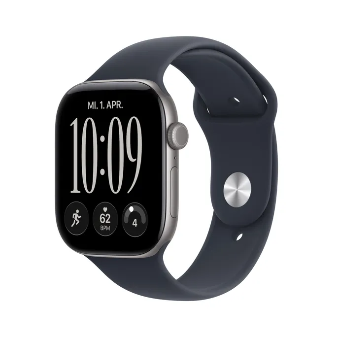 Apple Watch Series 12 GPS 46mm Space Grey Aluminium Gehäuse mit Navy Blue Sport Band - S/M