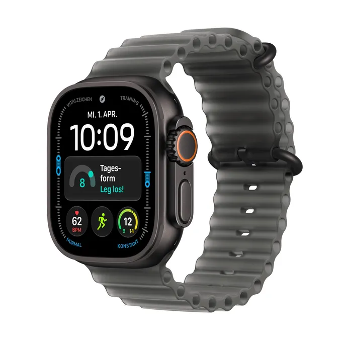 Apple Watch Ultra 4 GPS + Cellular 49mm Black Titanium Gehäuse mit Translucent Black Ocean Band