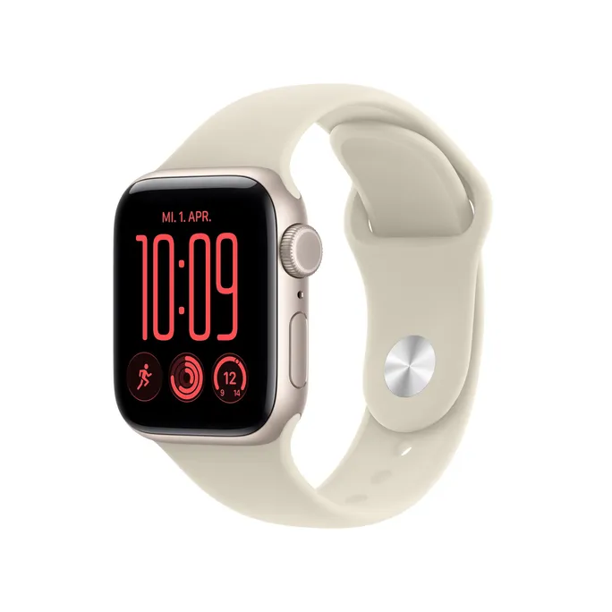 Apple Watch SE 3 GPS + Cellular 40mm Starlight Aluminium Case with Sand Sport Band - M/L