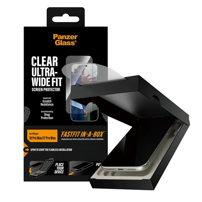 PanzerGlass Displayschutzglas Ultra-Wide Fit FastFit IN-A-BOX Apple iPhone 18/17 Pro Max