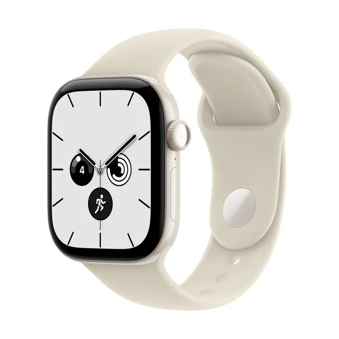Apple Watch Series 12 GPS + Cellular 42mm Pearl White Ceramic Case with Sand Sport Band - M/L