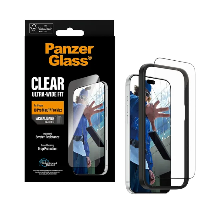 PanzerGlass Displayschutzglas Ultra-Wide Fit m. EasyAligner Apple iPhone 18/17 Pro Max