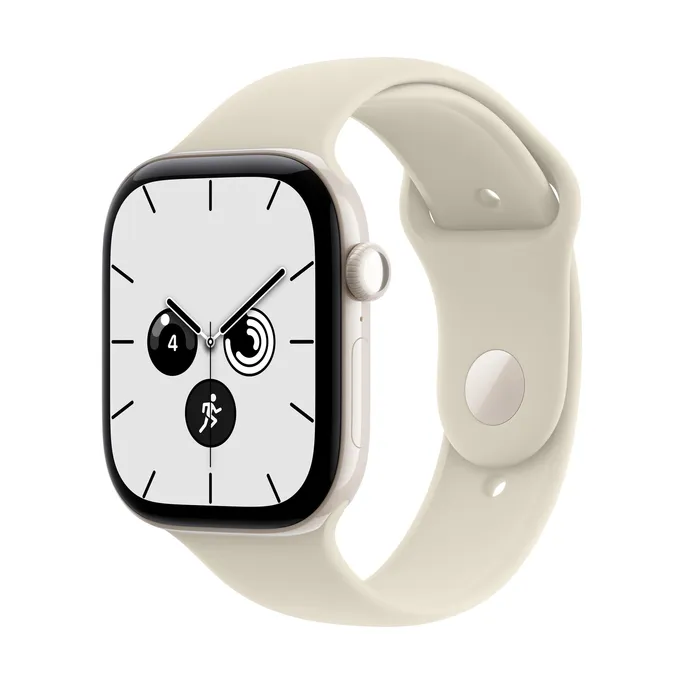 Apple Watch Series 12 GPS + Cellular 46mm Pearl White Ceramic Case with Sand Sport Band - M/L