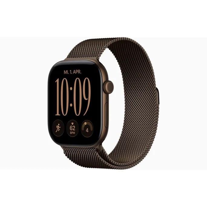 Apple Watch Series 12 GPS + Cellular 46mm Dark Bronze Aluminium Case with Dark Bronze Milanese Loop - M/L